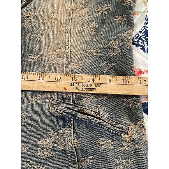 Jeanology Collection Denim Long Sleeve Jacket coat Closure Size 8 long trench - Picture 15 of 16
